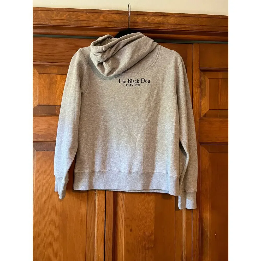 The Black Dog Women's Classic Pullover Hoodie Long Sleeve Heather Gray Size XS